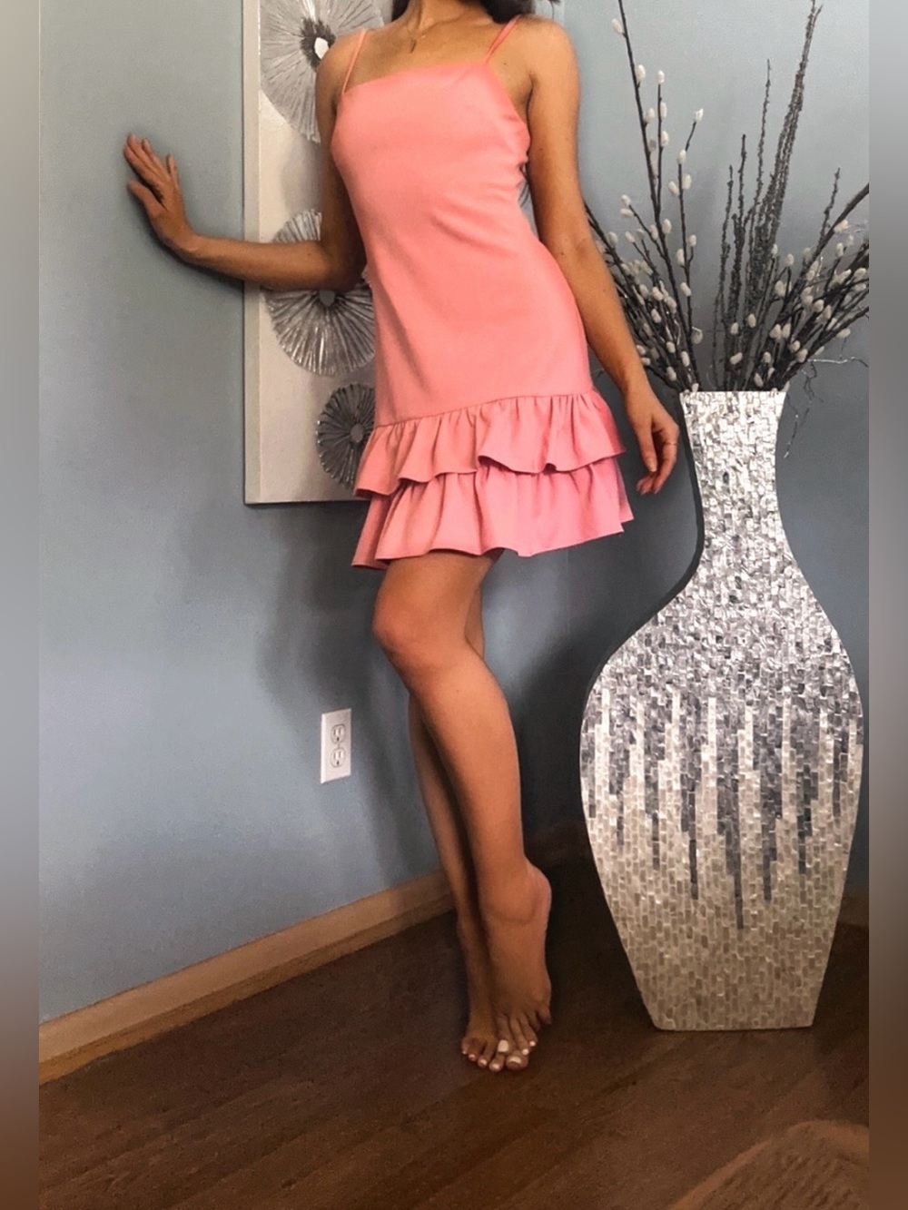 BCBGeneration Pink Double Ruffle Mini Dress - Picture 4 of 8